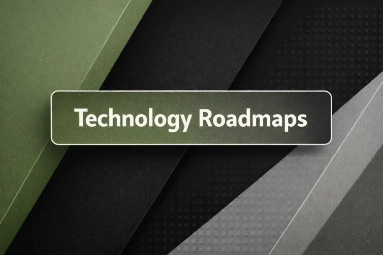 Technology Roadmaps modern geometric blog header.