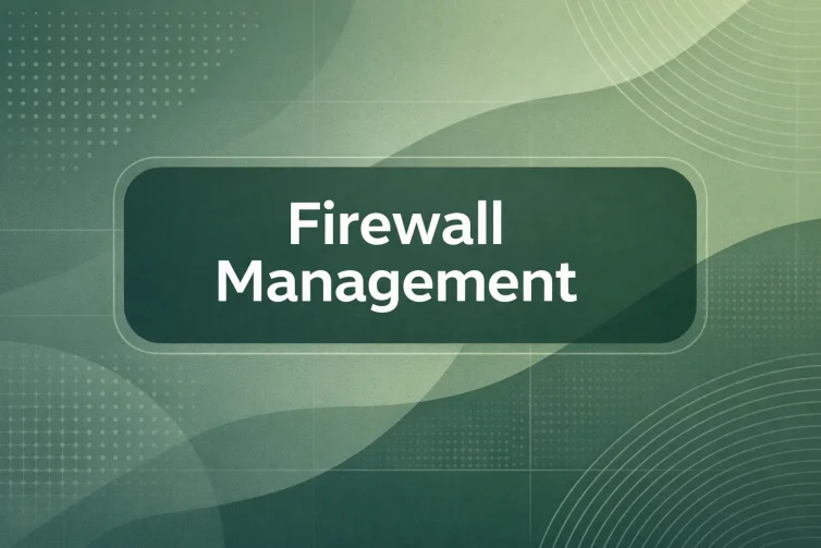 Firewall Management minimal green geometric blog header design