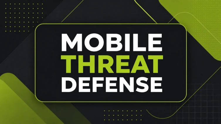 Mobile Threat Defense minimal lime green geometric blog header design