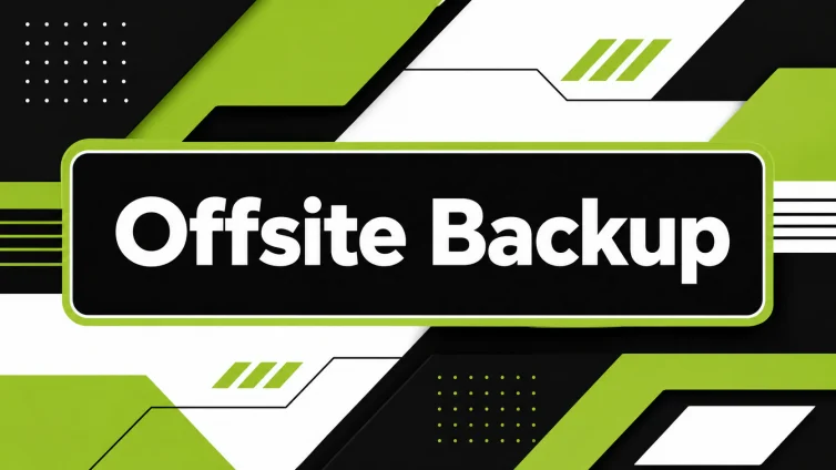 Offsite Backup black green and white bold geometric blog header design